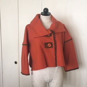 Animale France pumpkin colored  cropped boiled wool. Size US 8